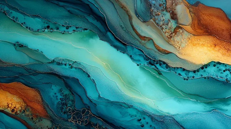 Teal and Gold Tide wallpaper