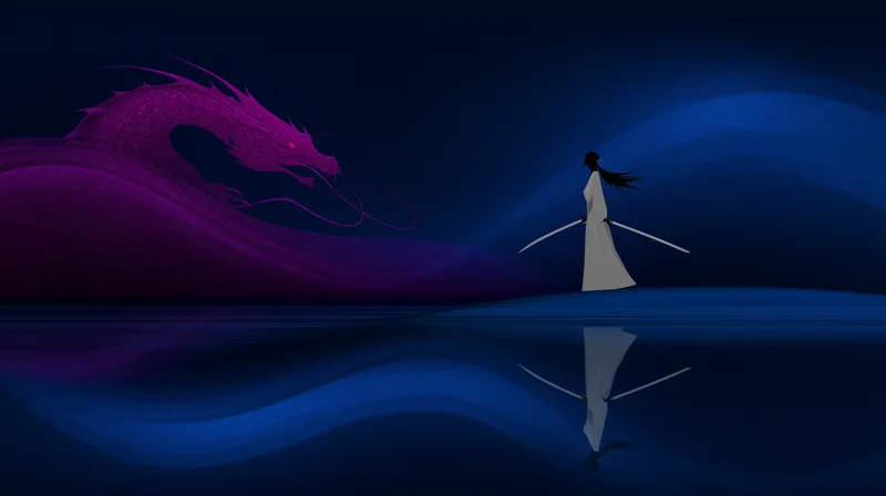 Dragon and the Swordsman wallpaper