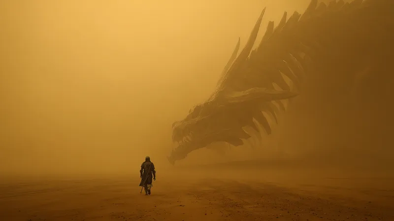 Dragon Encounter in the Golden Mist wallpaper