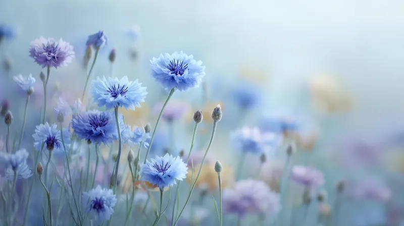 Cornflower Meadow Dream wallpaper
