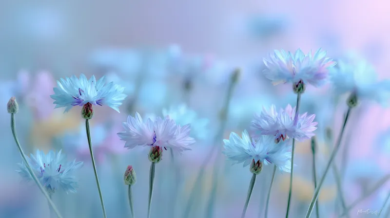 Dreamy Cornflower Meadow wallpaper