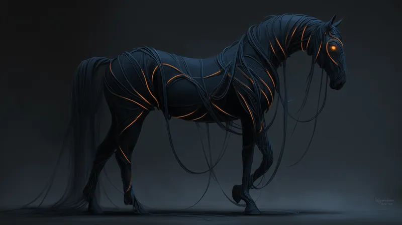 Neon-Veined Dark Horse wallpaper