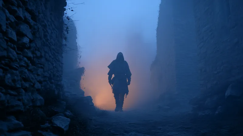 Lone Wanderer in the Mist wallpaper