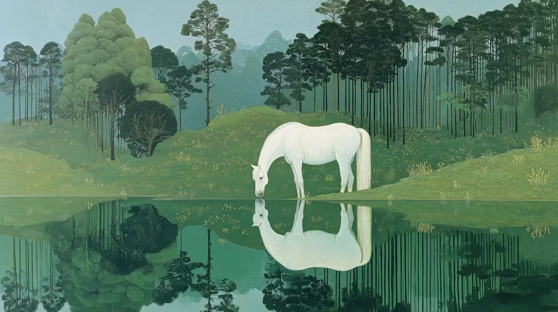 White Horse at the Still Water wallpaper